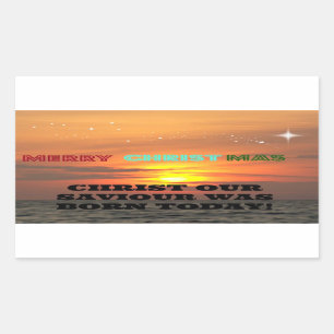 Adesivo Retangular Cristo Nosso Salvador Foi Nascer Hoje