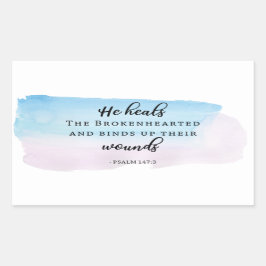 Adesivo Retangular cromo d'água cristão Salms Bíblia aspas fé