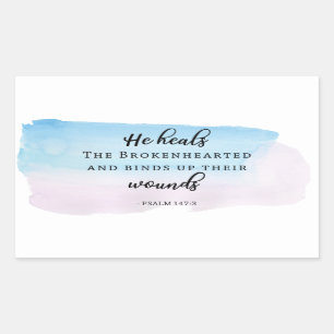 Adesivo Retangular cromo d'água cristão Salms Bíblia aspas fé