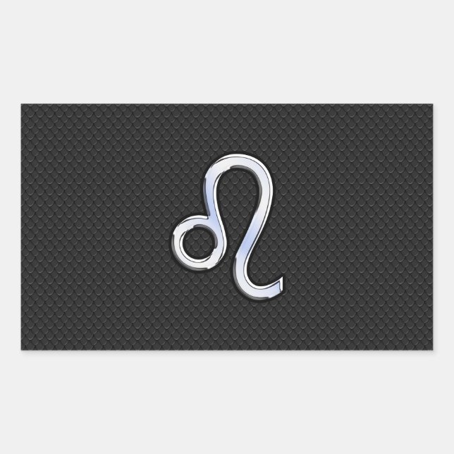 Adesivo Retangular Cromo Moderno, como Leo, assine na pele do cobra (Frente)