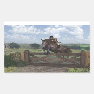 Adesivo Retangular Cross Country - Jumping Horse Sticker