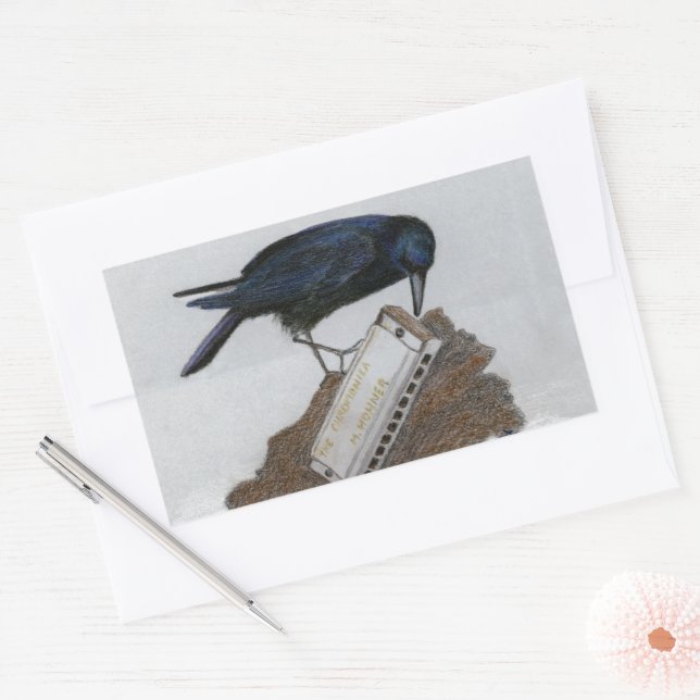 Adesivo Retangular Crow e Harmonica (Envelope)