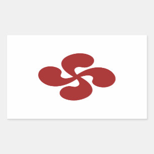 Adesivo Retangular Cruz Basca Vermelho Lauburu