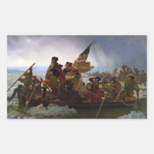 Adesivo Retangular Cruzando o rio Delaware, George Washington