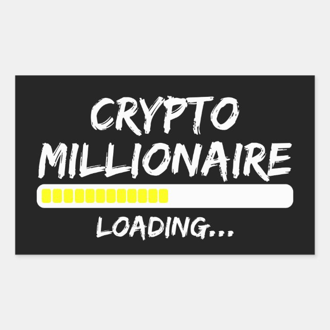 Adesivo Retangular Crypto Millionaire Loading Bitmoney (Frente)