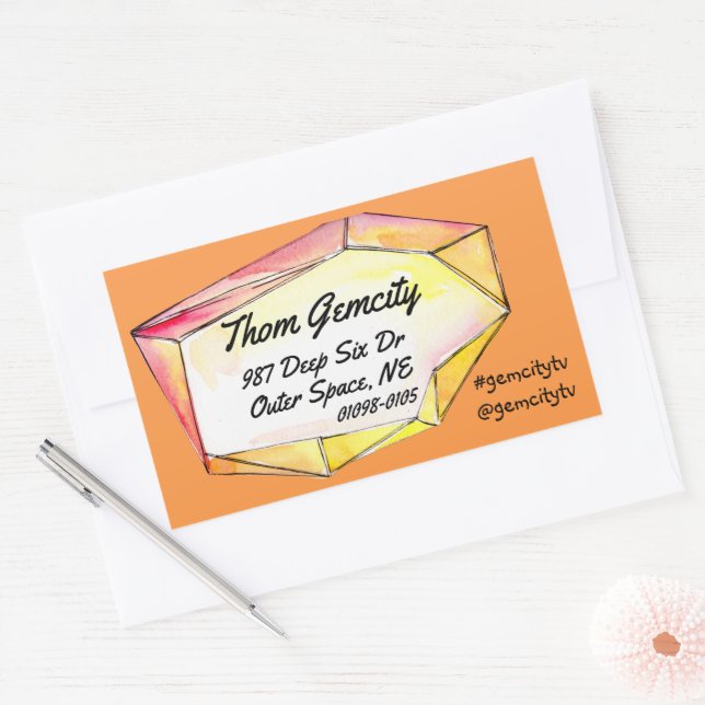 Adesivo Retangular Crystal Gem Frame para a Praça de Informações Pess (Envelope)