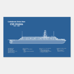 Adesivo Retangular CSS Virginia - Ship Blueprint Planos ABD