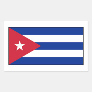 Adesivo Retangular Cuba - Bandeira Cubana
