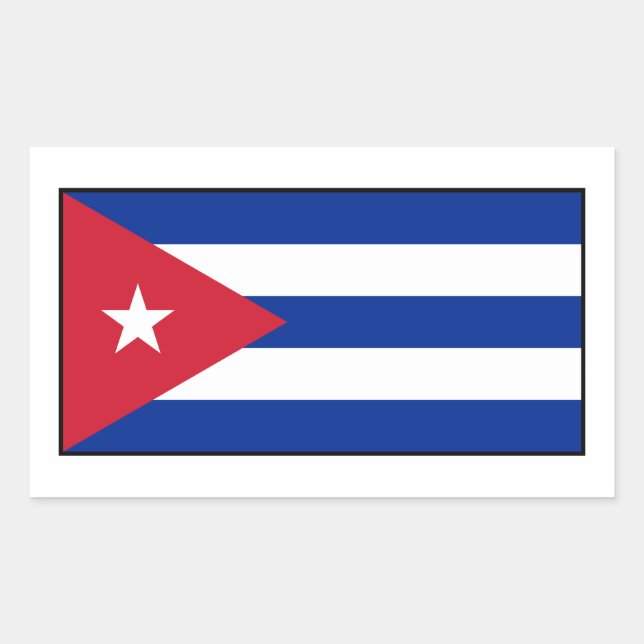 Adesivo Retangular Cuba - Bandeira Cubana (Frente)