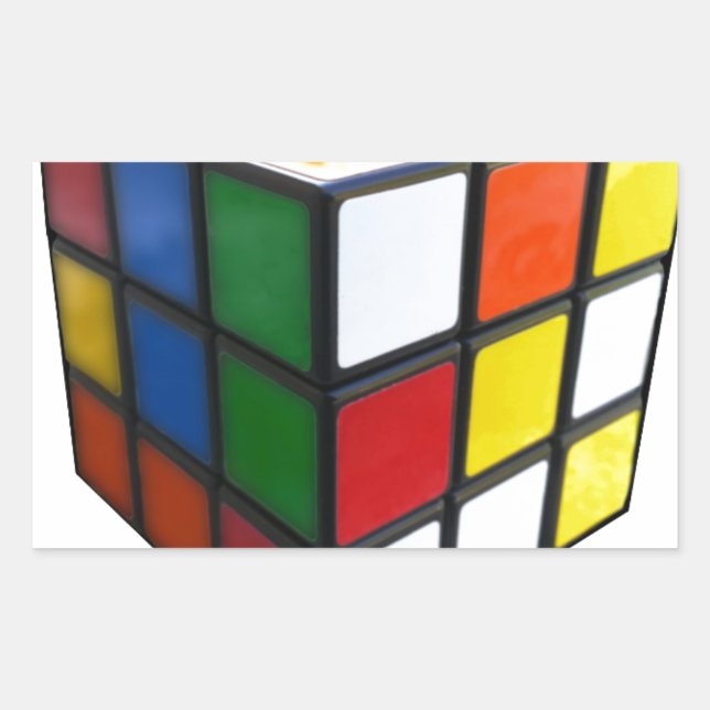 Adesivo Retangular Cubo Quebra-cabeça de 1980 (Frente)