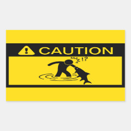 Adesivo Retangular Cuidado: Atacando Peixe