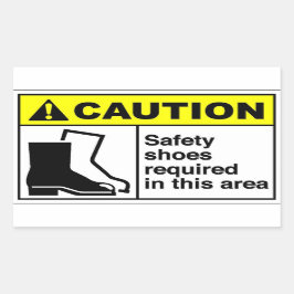 Adesivo Retangular CUIDADOS calçados de segurança