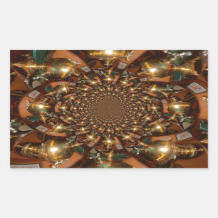 Adesivo Retangular Cultura de prata e ouroElegante de chá - Vintage S