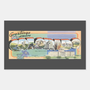 Adesivo Retangular Cumprimentos de Colorado, vintage