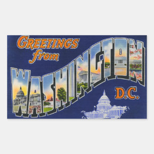 Adesivo Retangular Cumprimentos do Washington DC!