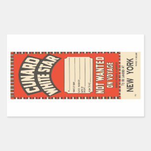 Adesivo Retangular Cunard White Star (Nova Iorque)