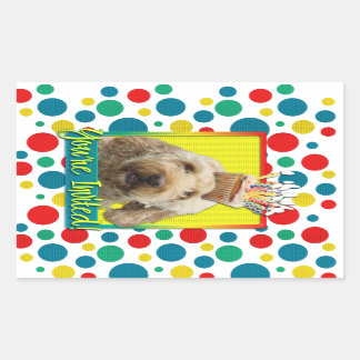 Adesivo Retangular Cupcake de Convite - GoldenDoodle