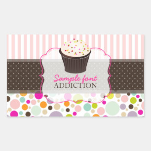 Adesivo Retangular cupcake PixDezines diy, pastilha elástica+asperso