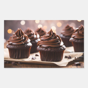 Adesivo Retangular Cupcakes de chocolate