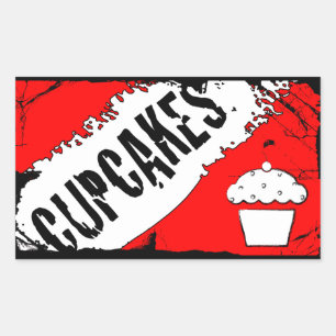 Adesivo Retangular cupcakes de migalhas