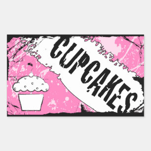 Adesivo Retangular cupcakes de migalhas