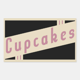 Adesivo Retangular cupcakes retroativos