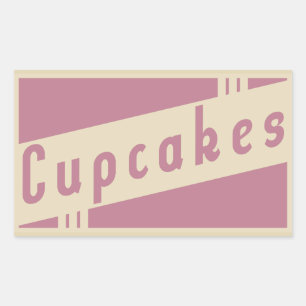 Adesivo Retangular cupcakes retroativos