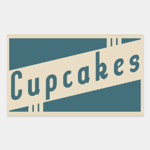 Adesivo Retangular cupcakes retrorreflectores
