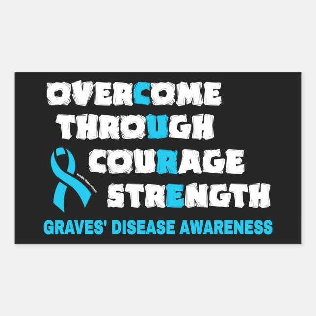 Adesivo Retangular CURE...Graves' (Frente)