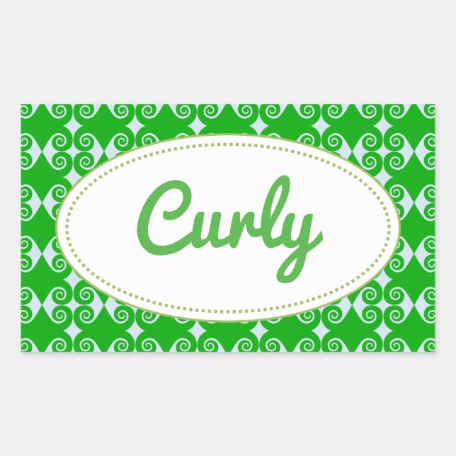 Adesivo Retangular Curly Diamond Pattern (Frente)
