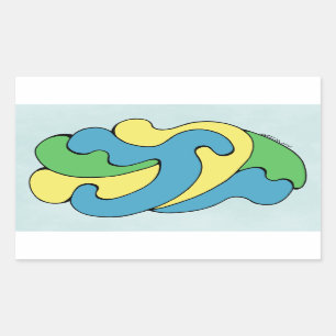 Adesivo Retangular Curvas de Embrasão (Amarelo, Azul, Verde)