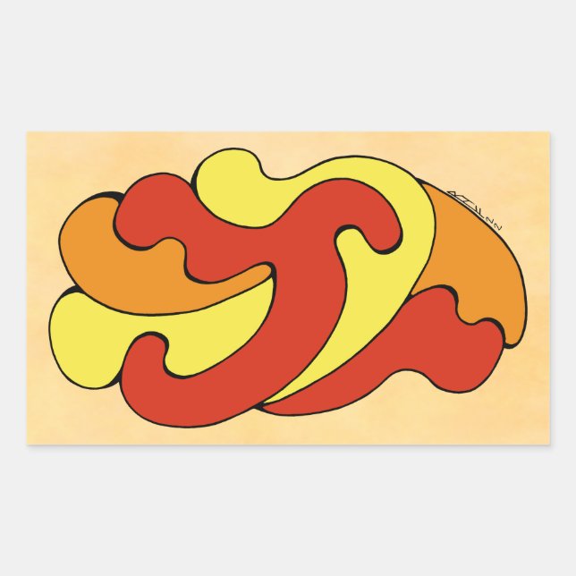 Adesivo Retangular Curvas de Embrasão (Amarelo, Vermelho, Laranja) (Frente)