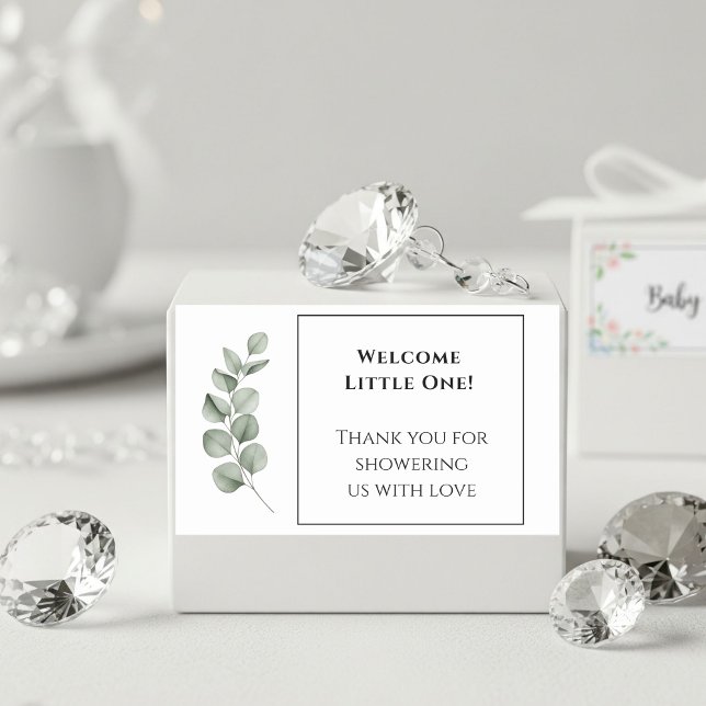 Adesivo Retangular Custom Baby Shower Stickers - Modern Simple Design (Criador carregado)