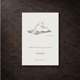 Adesivo Retangular Custom Cat Ex Libris| Vintage Bookplate 