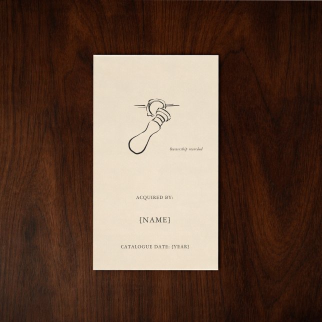 Adesivo Retangular Custom Ex Libris Bookplate Sticker | Dark Academia (Criador carregado)