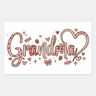 Adesivo Retangular Cute Grandma Sticker
