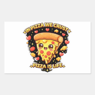 Adesivo Retangular Cute Kawaii Pizza Sticker – In Pizza We Crust Funn