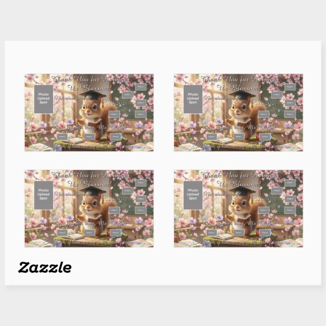 Adesivo Retangular Cute Squirrel Teacher Appreciation Sticker Sheet (Folha)