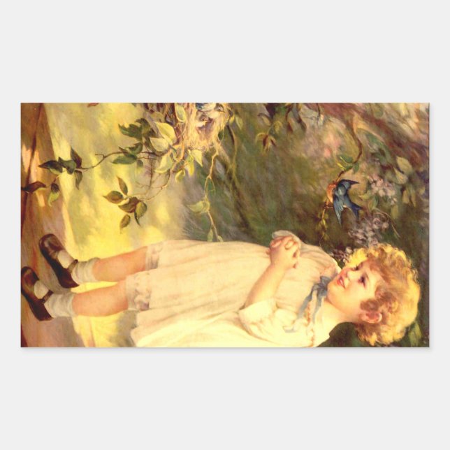 Adesivo Retangular Cutie do Victorian com pássaros (Frente)