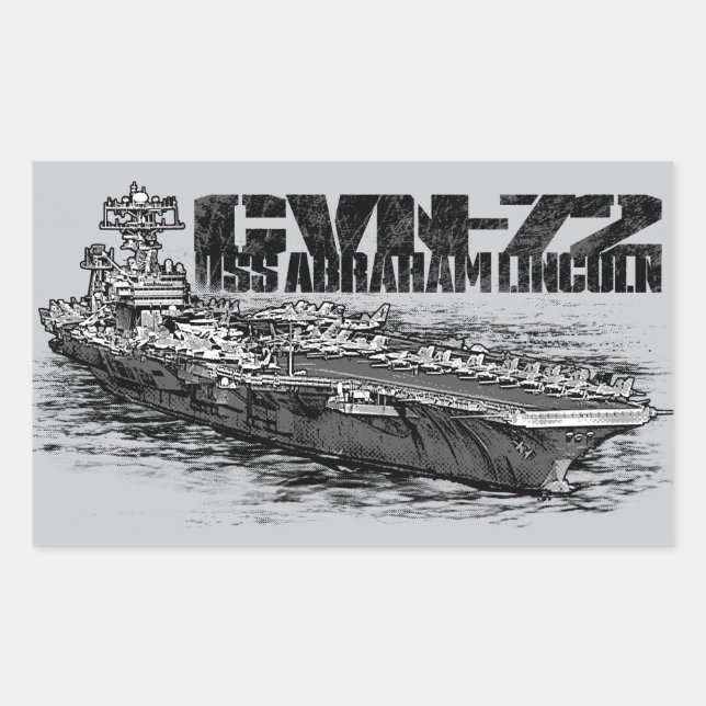 Adesivo Retangular CVN- 72 Autocolantes Abraham Lincoln (Frente)