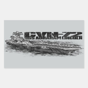 Adesivo Retangular CVN- 72 Autocolantes Abraham Lincoln