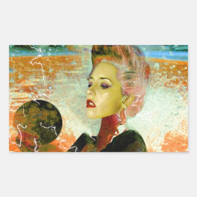 Adesivo Retangular Cyborgue elétrico (Frente)