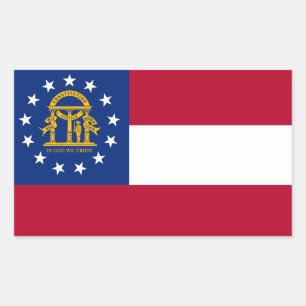 Adesivo Retangular da Bandeira da Geórgia