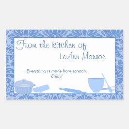 Adesivo Retangular Da Cozinha do Presente em Blues