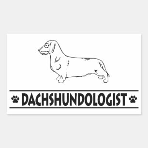 Adesivo Retangular Dachshund Humorístico de Pelo Duro