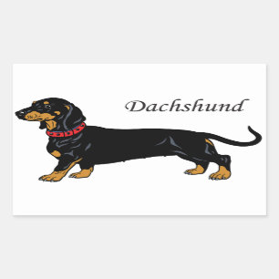Adesivo Retangular dachshund negro
