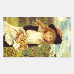 Adesivo Retangular Daffodils Jonqu do Pinafore do Victorian do