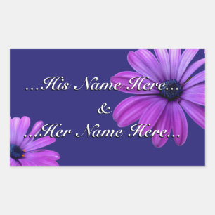 Adesivo Retangular Daisy Stickers Personalizados Blue Daisy Stickers