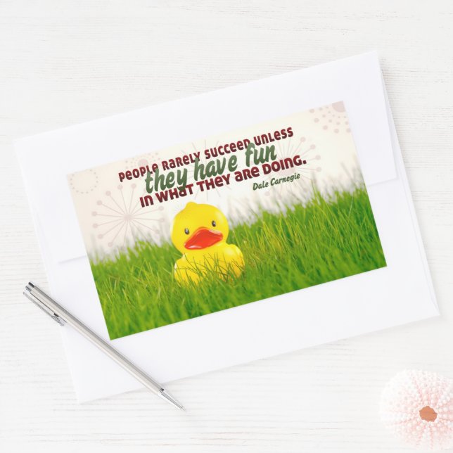 Adesivo Retangular Dale Carnegie Inspirational Cote "Divirta-se" (Envelope)