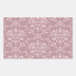 Adesivo Retangular Damasco roxo e branco